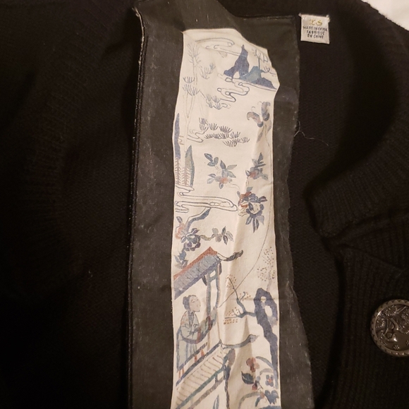 Black cardigan sweater with pockets - Picture 2 of 5